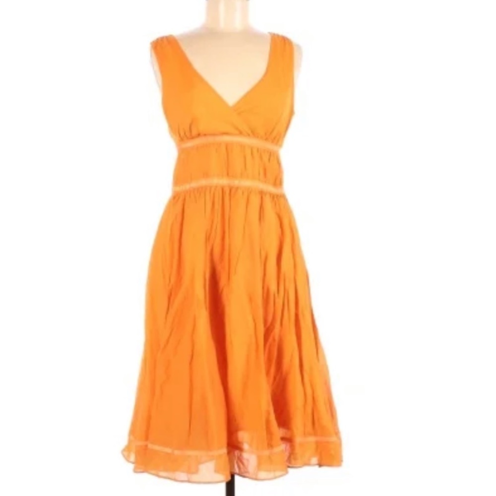 Banana Republic Orange Sleeveless Dress Sz 8